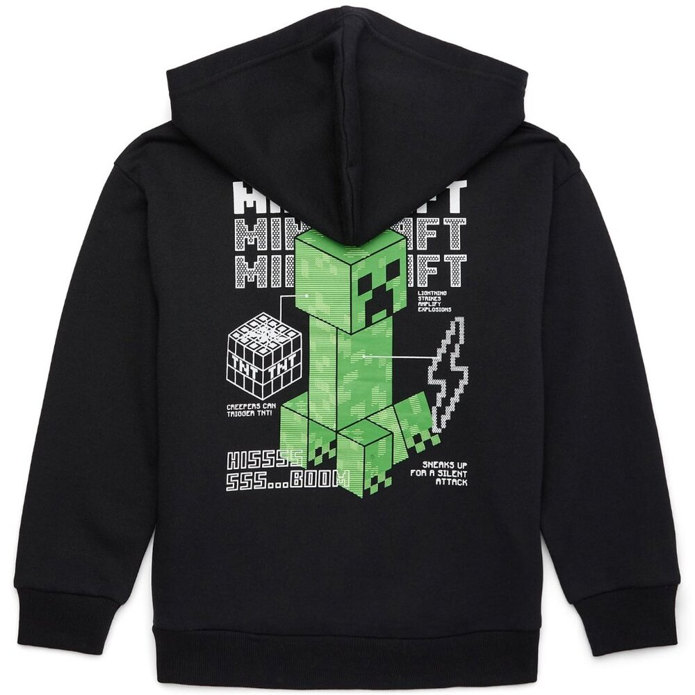 MINECRAFT Boys Sweatshirt Hoodie SIZE XS 4-5 Black NEW
